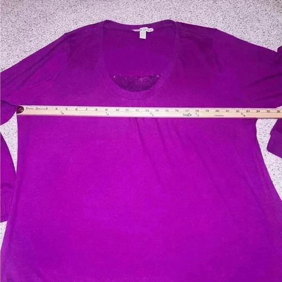 French Laundry Plus Purple Sweater Womens 2X 22W/24W Lace Bead Sequins - Picture 3 of 7